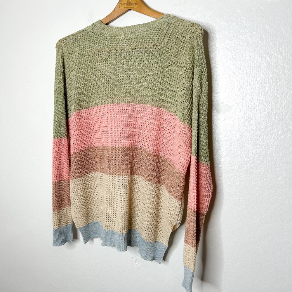 All in Favor Nordstrom Womens Pastel Stripe Slouchy Oversized Knit Sweater Small - Picture 6 of 6